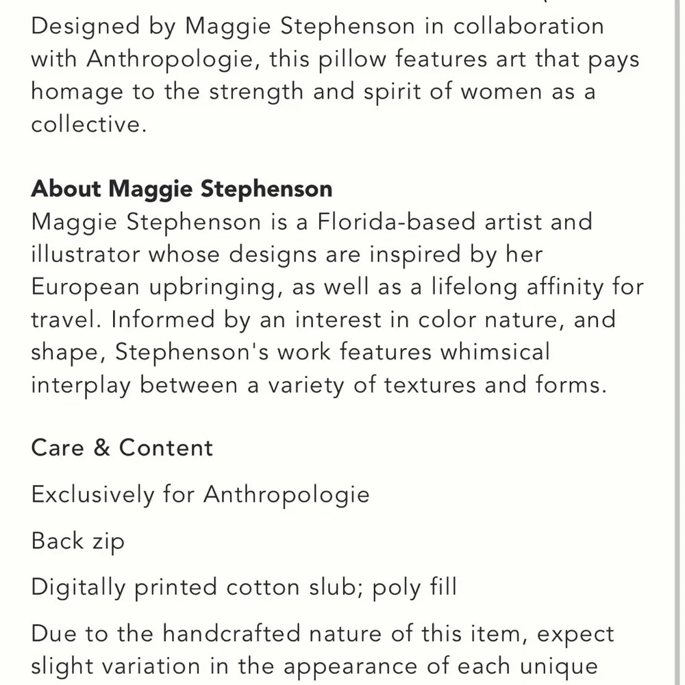 ❤️🔥Anthropologie - Maggie Stephenson 'Sisterhood' Pillow - 18